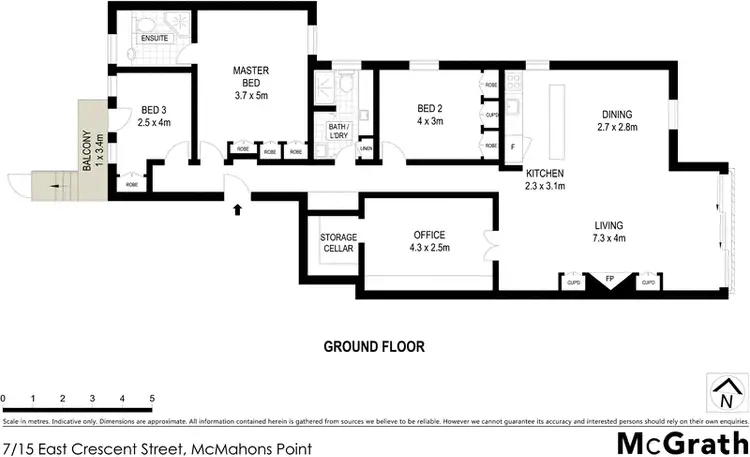 Floorplan of Homely apartment listing, 7/15 East Crescent Street, Mcmahons Point NSW 2060