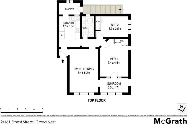 Floorplan of Homely apartment listing, 2/161 Ernest Street, Crows Nest NSW 2065