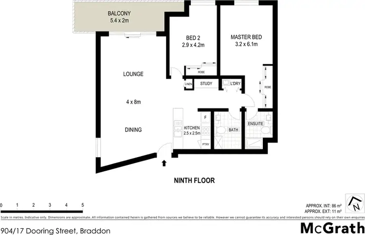 Floorplan of Homely apartment listing, 904/17 Dooring Street, Braddon ACT 2612