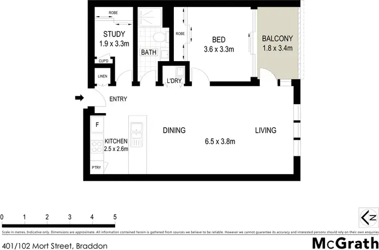 Floorplan of Homely apartment listing, 401/102 Northbourne Avenue, Braddon ACT 2612