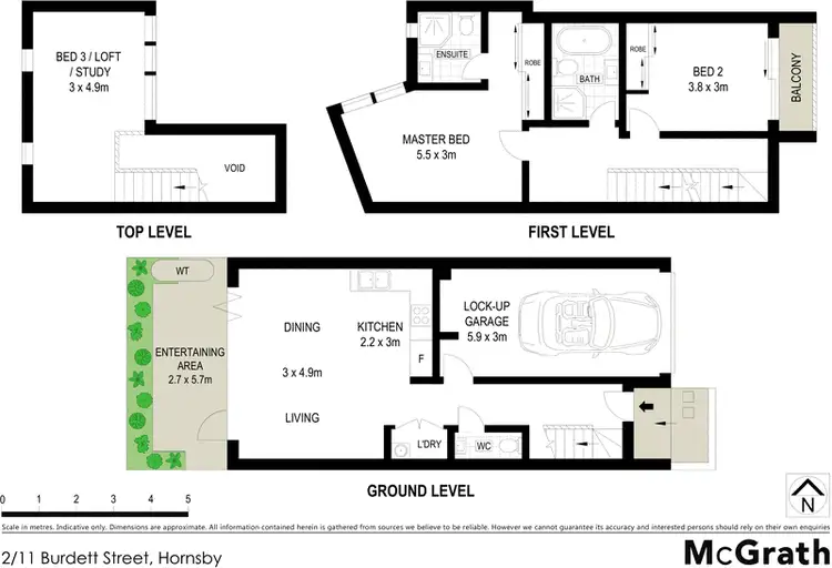 Floorplan of Homely townhouse listing, 2/11 Burdett Street, Hornsby NSW 2077