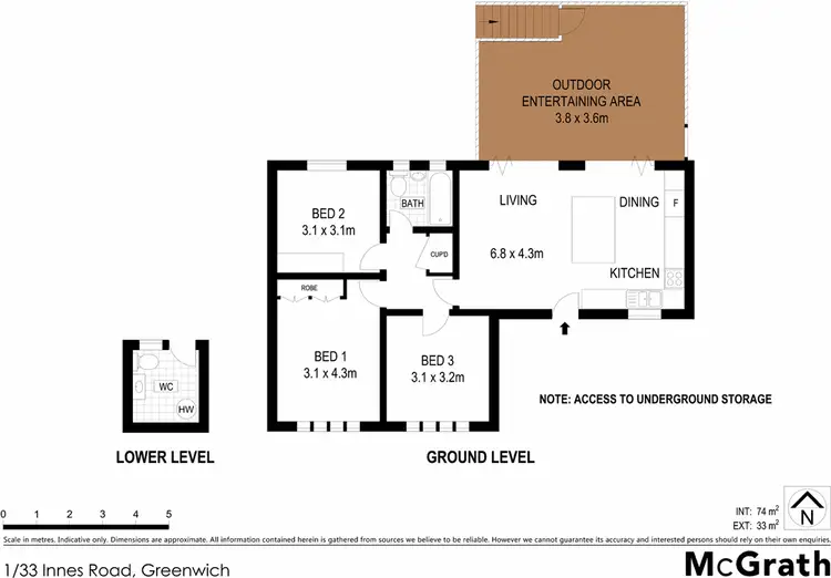 Floorplan of Homely house listing, 1/33 Innes Road, Greenwich NSW 2065