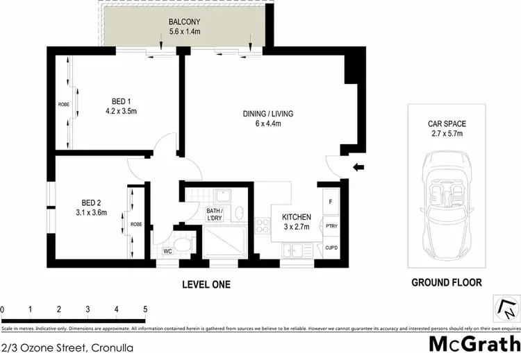 Floorplan of Homely apartment listing, 2/3 Ozone Street, Cronulla NSW 2230