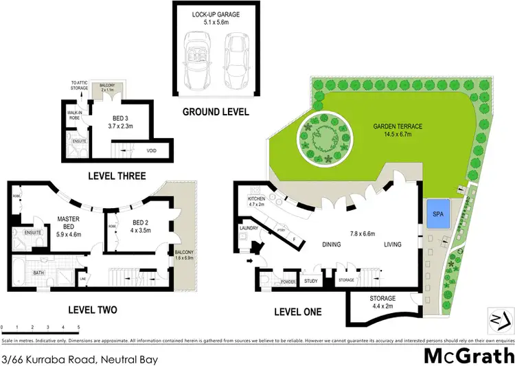 Floorplan of Homely townhouse listing, 3/66 Kurraba Road, Neutral Bay NSW 2089