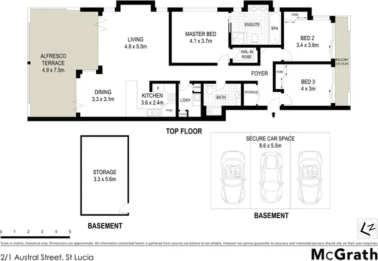 Floorplan of Homely apartment listing, 2/1 Austral Street, St Lucia QLD 4067