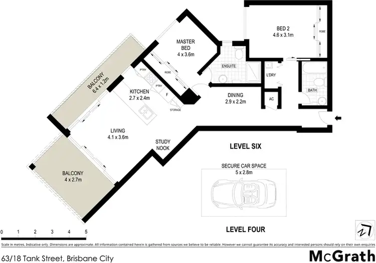 Floorplan of Homely apartment listing, 63/18 Tank Street, Brisbane City QLD 4000