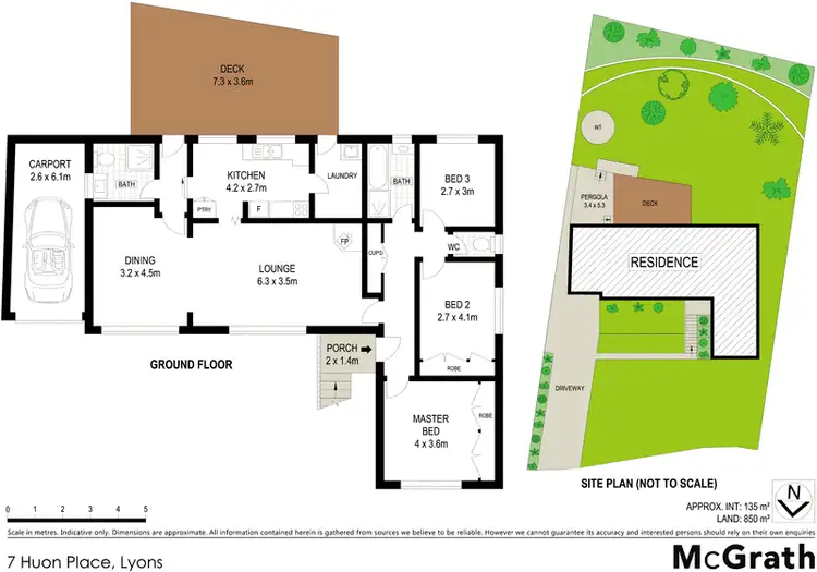 Floorplan of Homely house listing, 7 Huon Place, Lyons ACT 2606