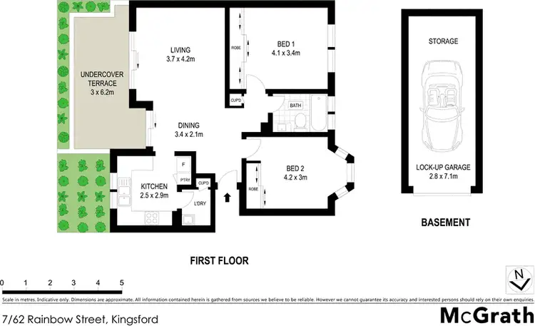 Floorplan of Homely apartment listing, 7/62 Rainbow Street, Kingsford NSW 2032