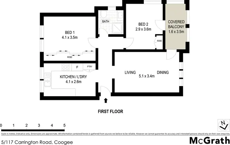 Floorplan of Homely apartment listing, 5/117 Carrington Road, Coogee NSW 2034