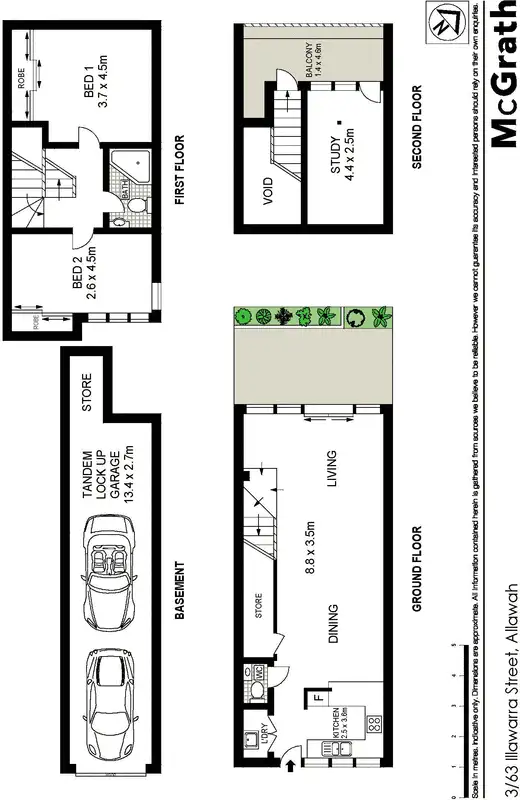 Floorplan of Homely townhouse listing, 3/63 Illawarra Street, Allawah NSW 2218