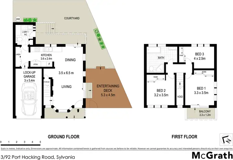 Floorplan of Homely townhouse listing, 3/92 Port Hacking Road, Sylvania NSW 2224