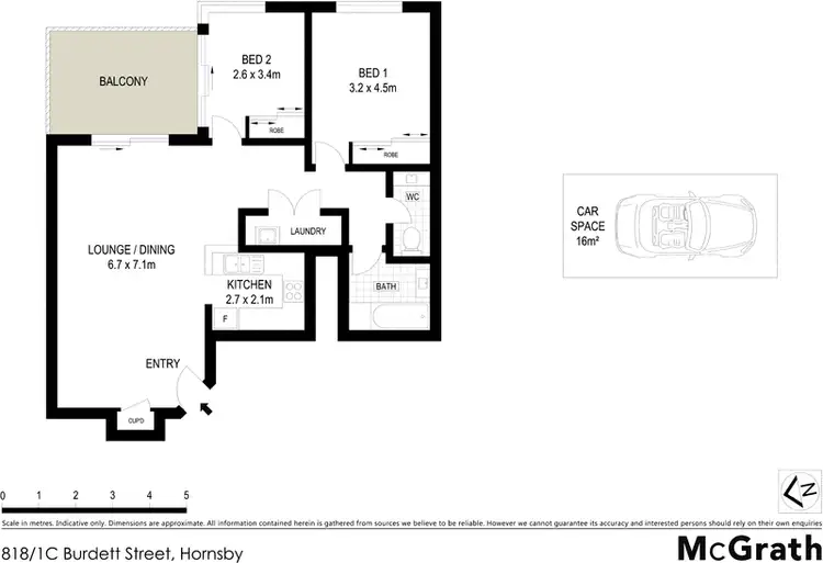 Floorplan of Homely apartment listing, 818/1C Burdett Street, Hornsby NSW 2077
