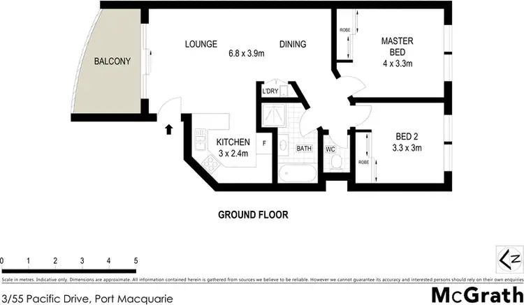 Floorplan of Homely apartment listing, 3/55 Pacific Drive, Port Macquarie NSW 2444