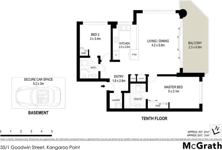 Floorplan of Homely apartment listing, 35/1 Goodwin Street, Kangaroo Point QLD 4169