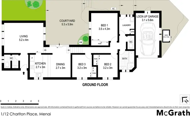 Floorplan of Homely villa listing, 1/12 Charlton Place, Menai NSW 2234