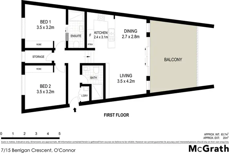 Floorplan of Homely apartment listing, 7/15 Berrigan Crescent, O'connor ACT 2602