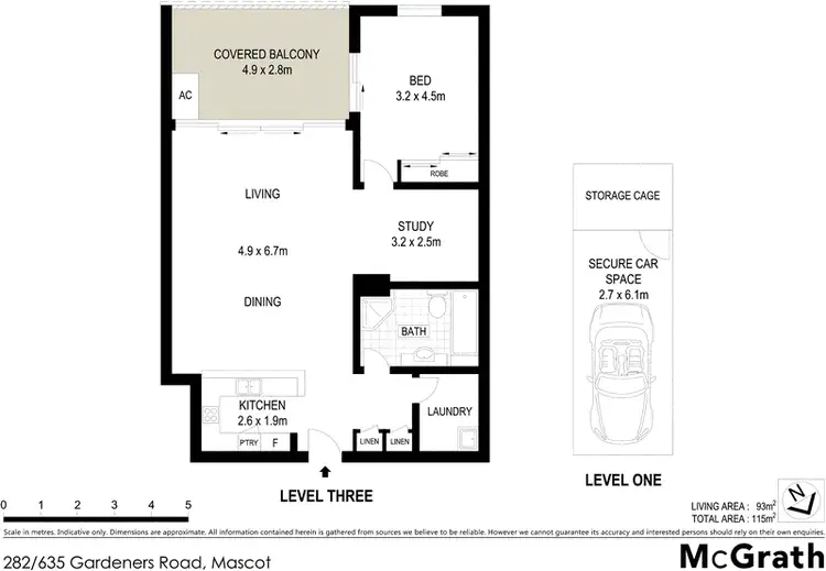 Floorplan of Homely apartment listing, 282/635 Gardeners Road, Mascot NSW 2020