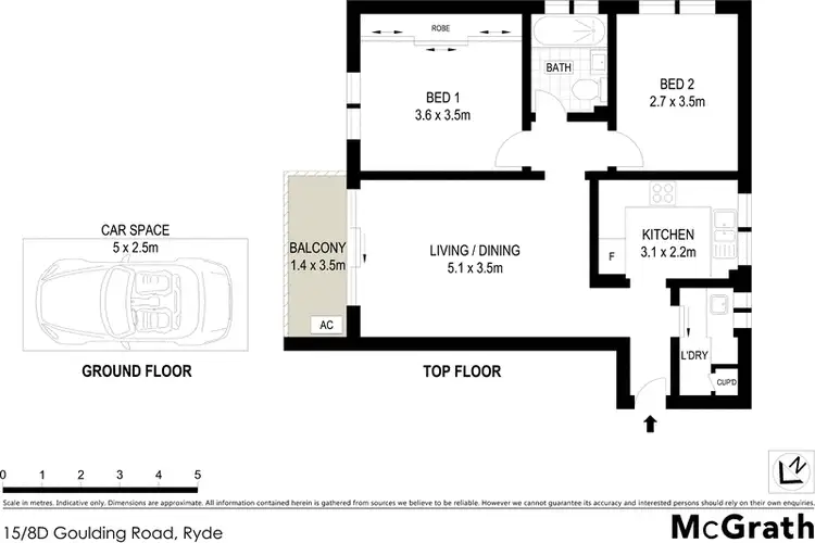 Floorplan of Homely apartment listing, 15/8D Goulding Road, Ryde NSW 2112