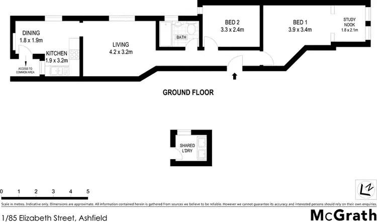 Floorplan of Homely apartment listing, 1/85 Elizabeth Street, Ashfield NSW 2131