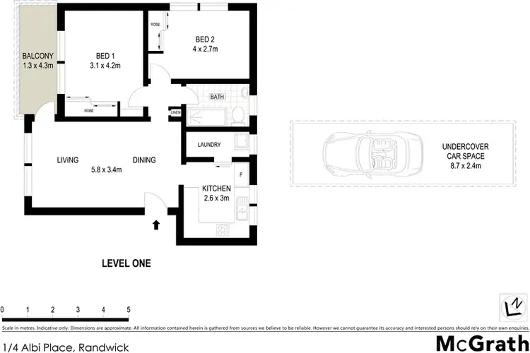 Floorplan of Homely apartment listing, 1/4 Albi Place, Randwick NSW 2031