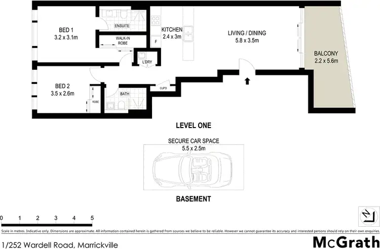 Floorplan of Homely apartment listing, 1/252 Wardell Road, Marrickville NSW 2204
