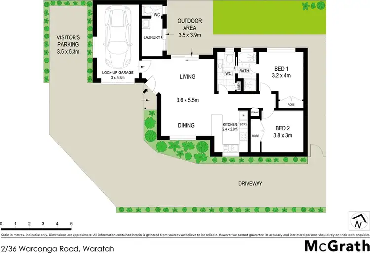 Floorplan of Homely townhouse listing, 2/36 Waroonga Road, Waratah NSW 2298