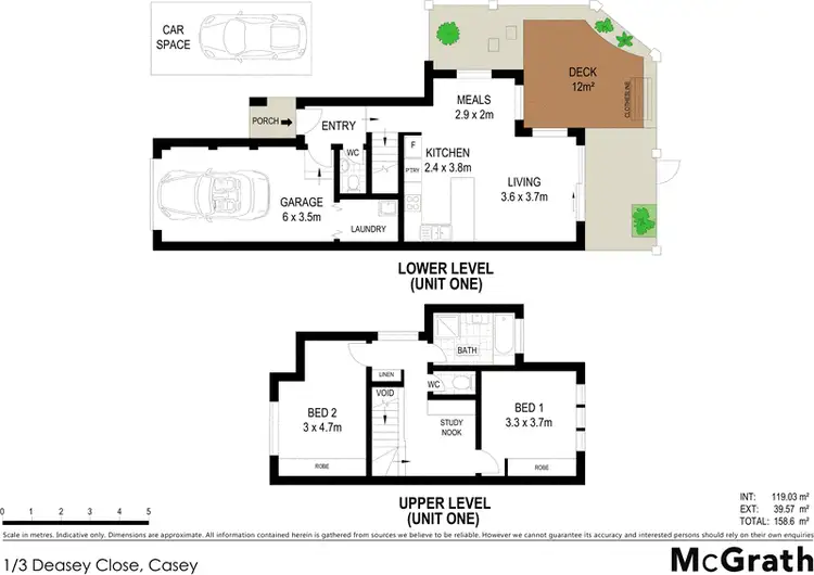 Floorplan of Homely townhouse listing, 1/3 Deasey Close, Casey ACT 2913