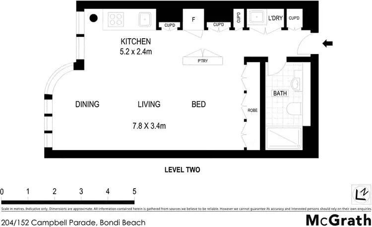 Floorplan of Homely apartment listing, 204/152 Campbell Parade, Bondi Beach NSW 2026