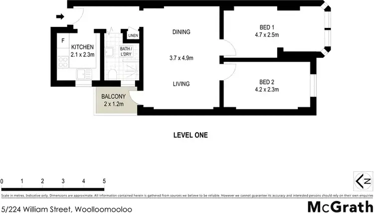 Floorplan of Homely apartment listing, 5/224 William Street, Woolloomooloo NSW 2011