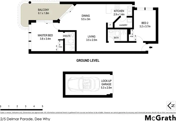 Floorplan of Homely apartment listing, 2/5 Delmar Parade, Dee Why NSW 2099