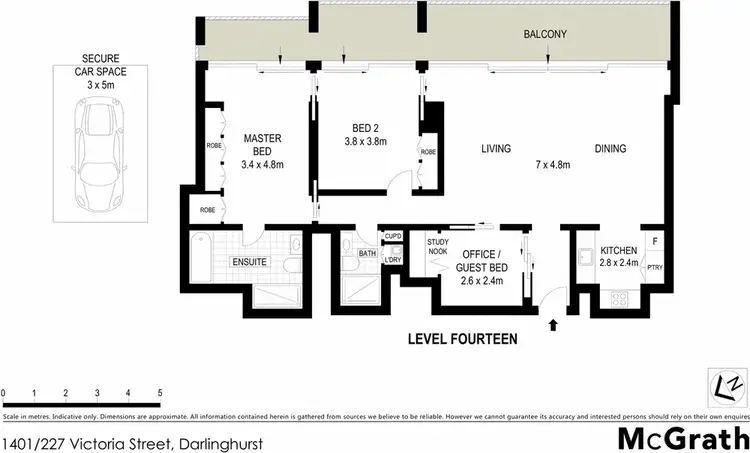 Floorplan of Homely apartment listing, 1401/227 Victoria Street, Darlinghurst NSW 2010