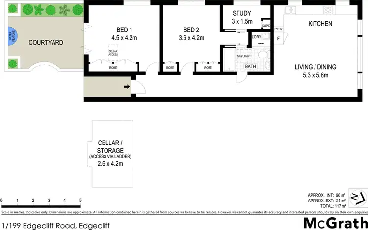 Floorplan of Homely apartment listing, 1/199 Edgecliff Road, Woollahra NSW 2025