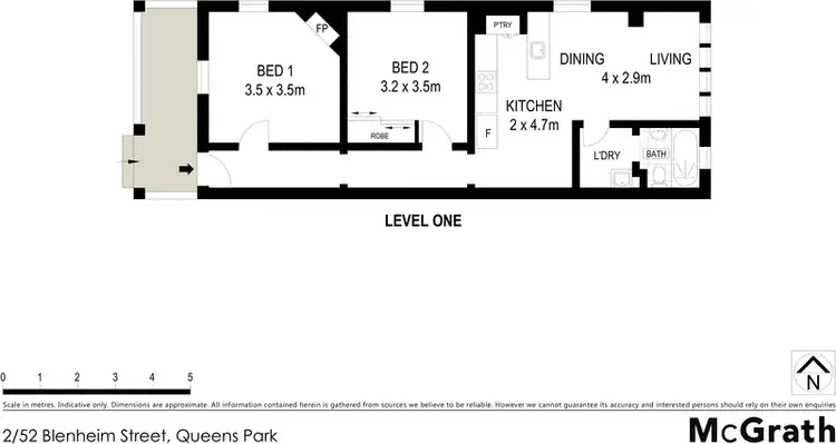 Floorplan of Homely apartment listing, 2/52 Blenheim Street, Queens Park NSW 2022