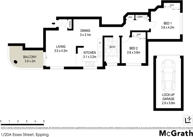 Floorplan of Homely apartment listing, 1/20A Essex Street, Epping NSW 2121