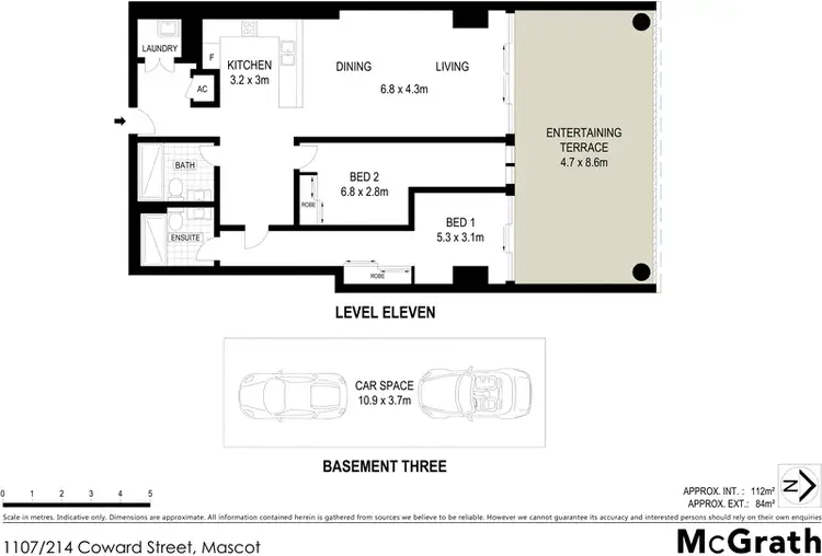 Floorplan of Homely apartment listing, 1107/214 Coward Street, Mascot NSW 2020