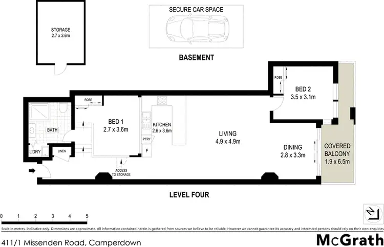 Floorplan of Homely apartment listing, 411/1 Missenden Road, Camperdown NSW 2050