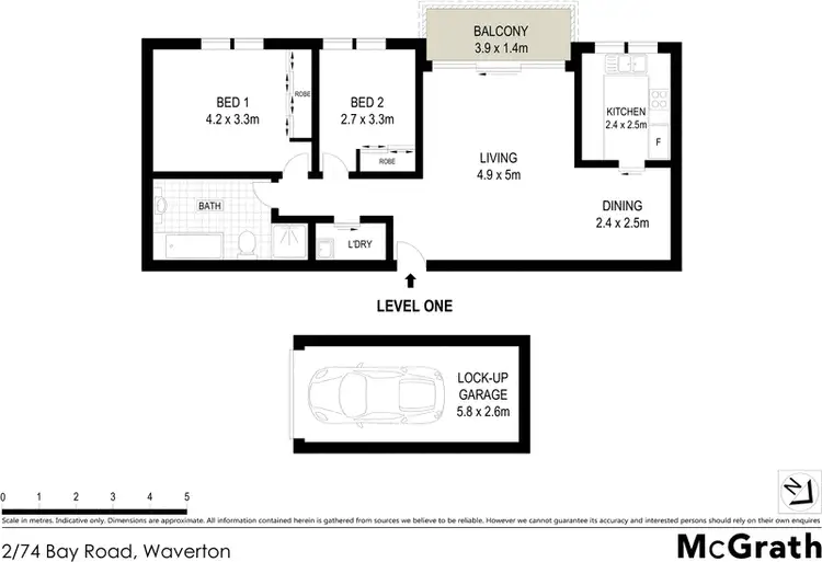 Floorplan of Homely apartment listing, 2/74 Bay Road, Waverton NSW 2060
