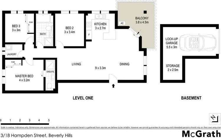 Floorplan of Homely apartment listing, 3/18 Hampden Street, Beverly Hills NSW 2209