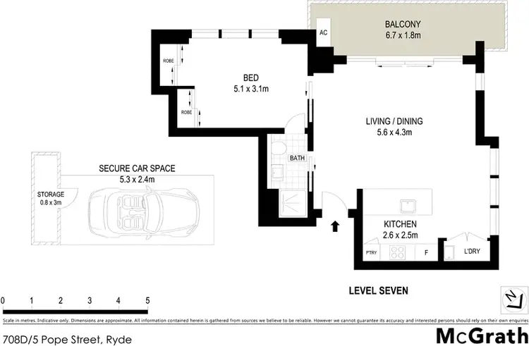 Floorplan of Homely apartment listing, 708D/5 Pope Street, Ryde NSW 2112