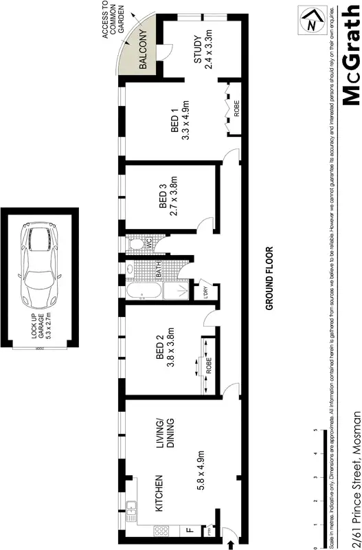 Floorplan of Homely apartment listing, 2/61 Prince Street, Mosman NSW 2088