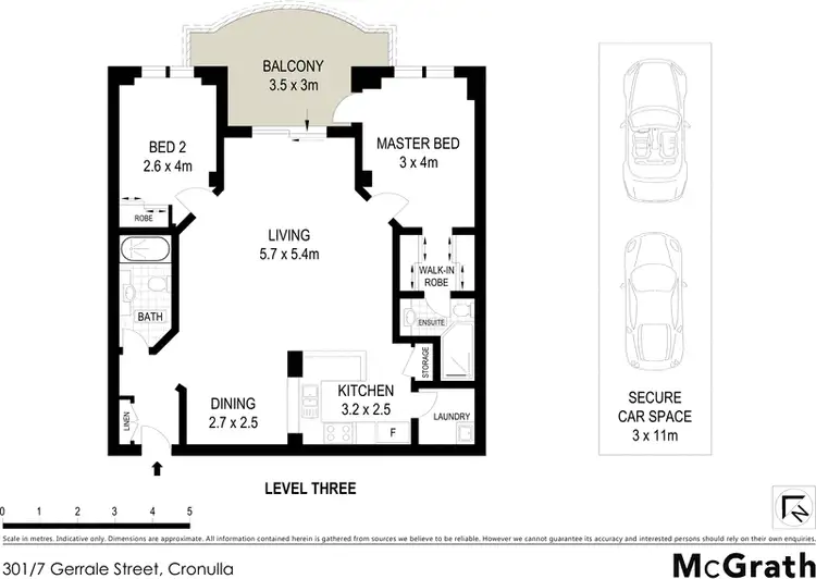 Floorplan of Homely apartment listing, 301/7 Gerrale Street, Cronulla NSW 2230
