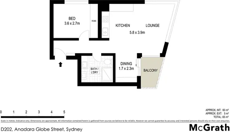 Floorplan of Homely apartment listing, 202/21 Barangaroo Avenue, Sydney NSW 2000