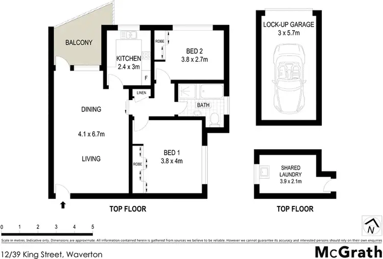 Floorplan of Homely apartment listing, 12/39 King Street, Waverton NSW 2060