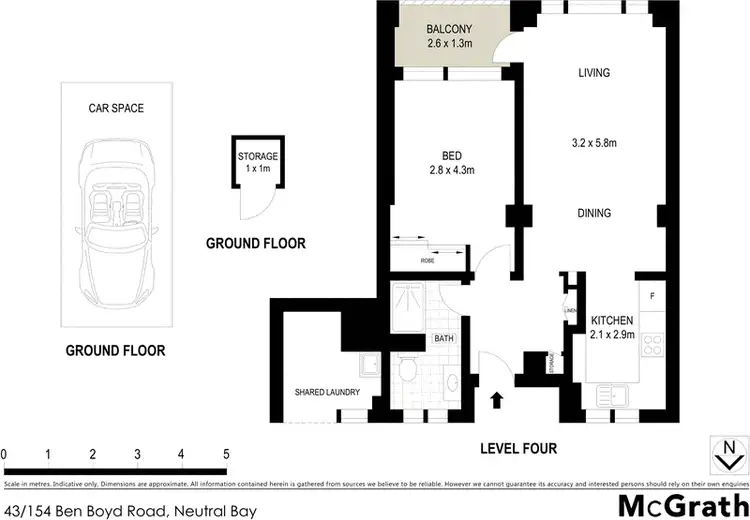 Floorplan of Homely apartment listing, 43/154 Ben Boyd Road, Neutral Bay NSW 2089