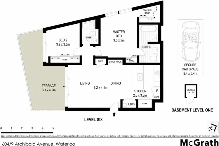 Floorplan of Homely apartment listing, 604/9 Archibald Avenue, Waterloo NSW 2017
