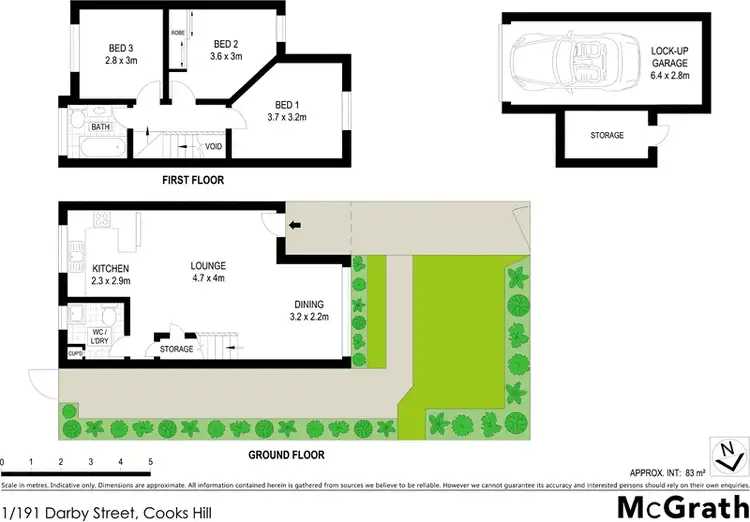Floorplan of Homely townhouse listing, 1/191 Darby Street, Cooks Hill NSW 2300