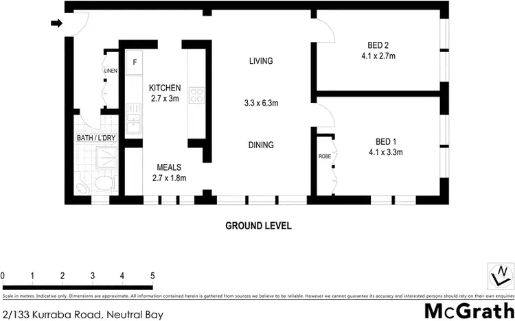 Floorplan of Homely apartment listing, 2/133 Kurraba Road, Neutral Bay NSW 2089