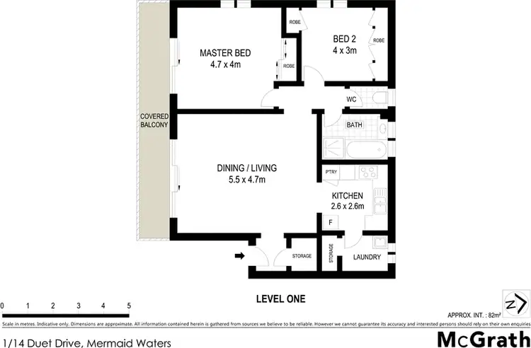 Floorplan of Homely apartment listing, 1/14 Duet Drive, Mermaid Waters QLD 4218