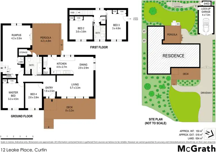 Floorplan of Homely house listing, 12 Leake Place, Curtin ACT 2605