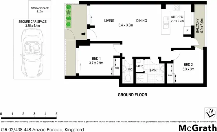 Floorplan of Homely apartment listing, GR.02/438 Anzac Parade, Kingsford NSW 2032